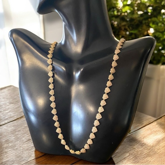 Beautiful Designer 14k Yellow Gold Heart Link 6mm Wide Chain 18” Necklace! - Picture 3 of 16